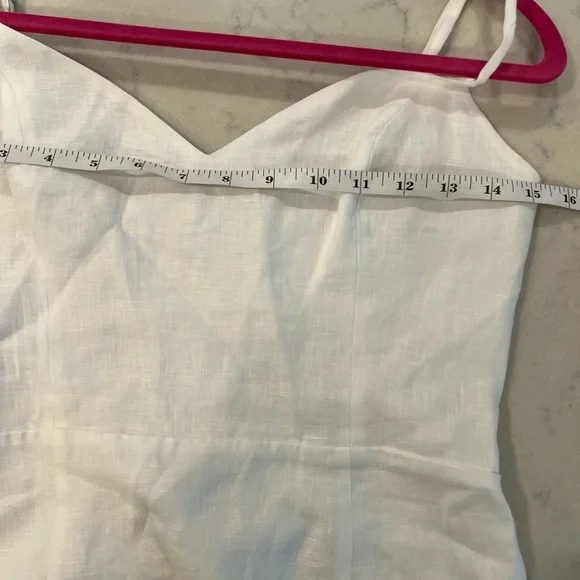 Reformation White Linen Mini Dress Size 4 - Picture 2 of 8